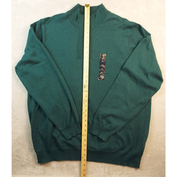 SHAQUILLE ONEAL Sweater Mens 2XL Green Preppy Casual Classic 1/4 Zip NEW - Picture 3 of 7